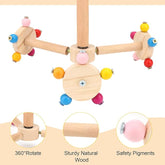 KUTKUT Spinning Bird Perch Stand Toy Natural Wood Interactive Exercise Wheel Parrot Perch Toys Bird Rotating Perch for Parrot Parakeets Budgies Lovebirds Finch Conures